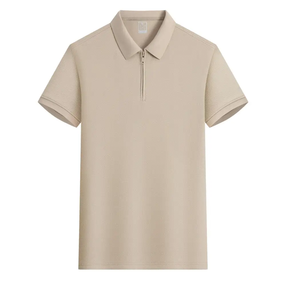 High Quality Golf Shirt Sports Casual Cotton Polo Shirt Unisex Sunscreen Breathable Zipper Lapel Short-sleeved T-shirt Summer