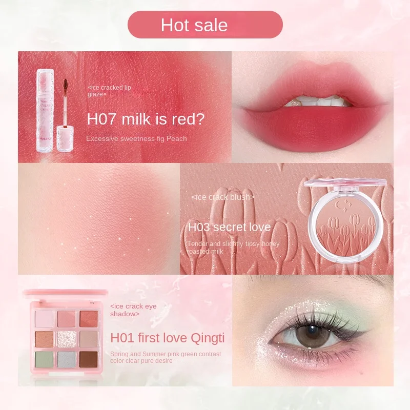 HOLD LIVE Ombretto Blush Lip Glaze Set Confezione regalo Kit trucco tavolozza ombretto verde blu opaco