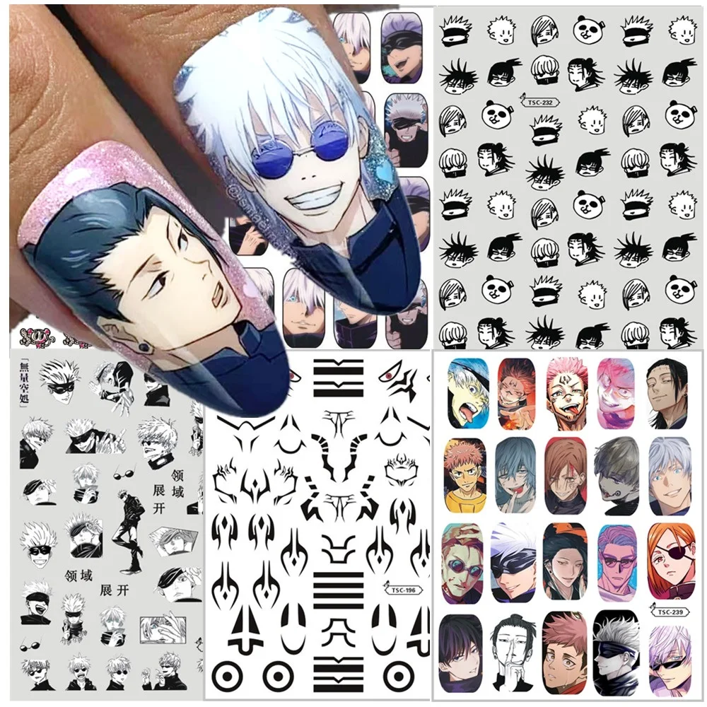 

TSC-232 Gojo Satoru ごじょうさとる 3d nail art stickers decal template diy nail tool decorations