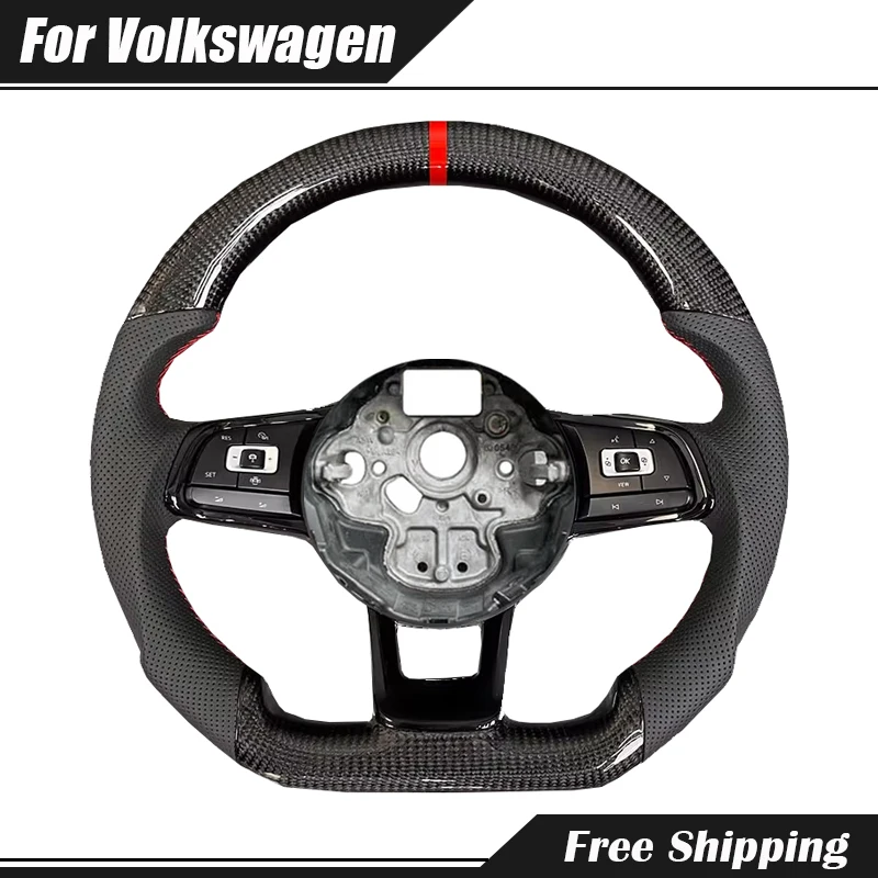 Steering Wheel Carbon Fiber For VW Volkswagen Golf MK7 7.5 GTI GTD GTE R Polo GTI Tiguan Passat DSG Interior Replacement Parts