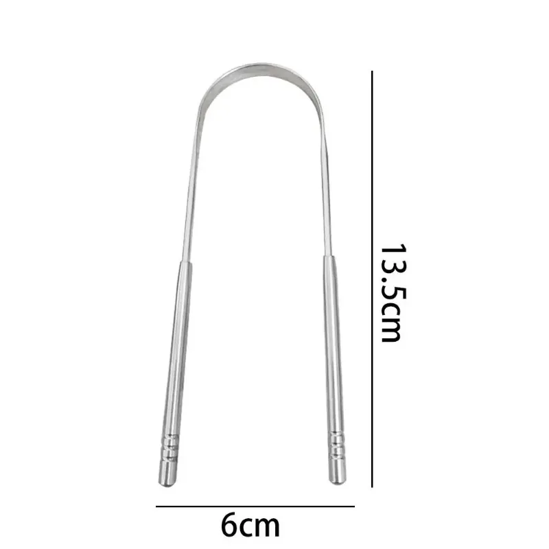 1Pc/2pc/6pc  Stainless Steel Tongue Scraper Silver Metal Cleaner Eco-friendly Oral Care Fresh Tool Reusable Breath Brush