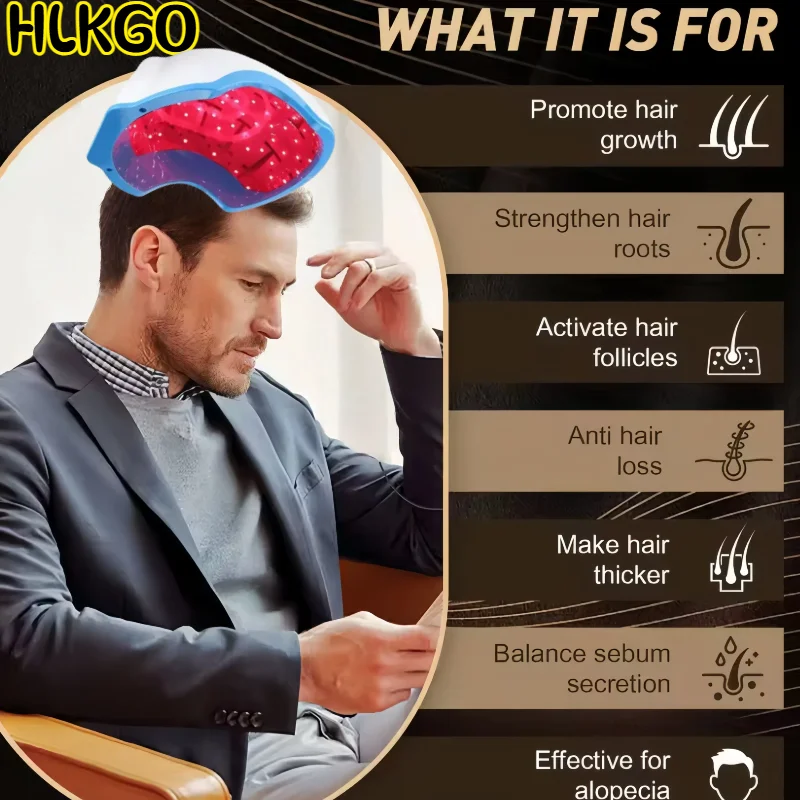 Effective LLLT Hair Growth Cap 80 LEDs 650nm Red Light Therapy for Reducing Hair Loss and Promoting New Growth
