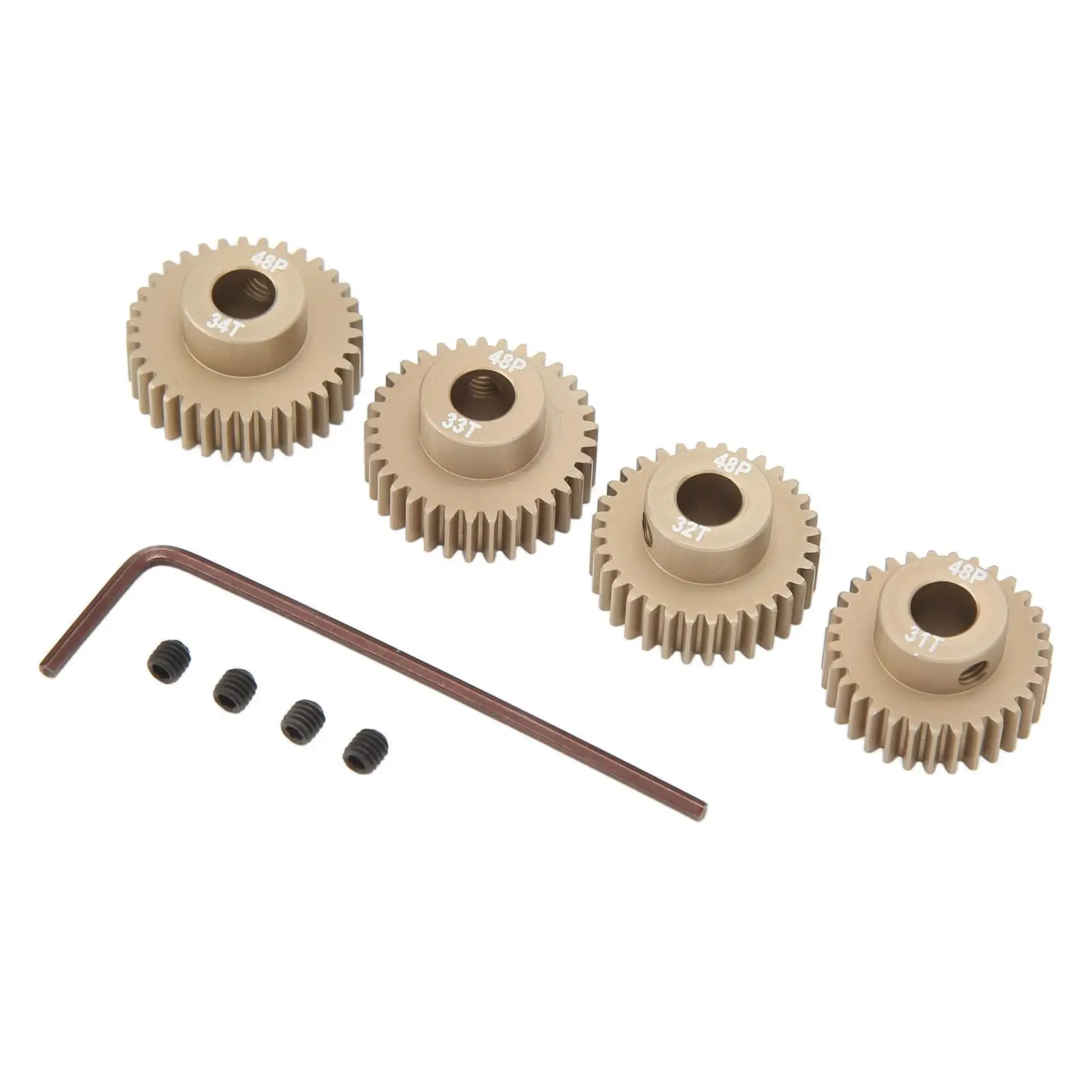 Lightweight 1/10 Sprocket Motor Gear - 7075 Aluminum Alloy Anti-Rust 48DP 0.53M Roller Chain for rc Cars