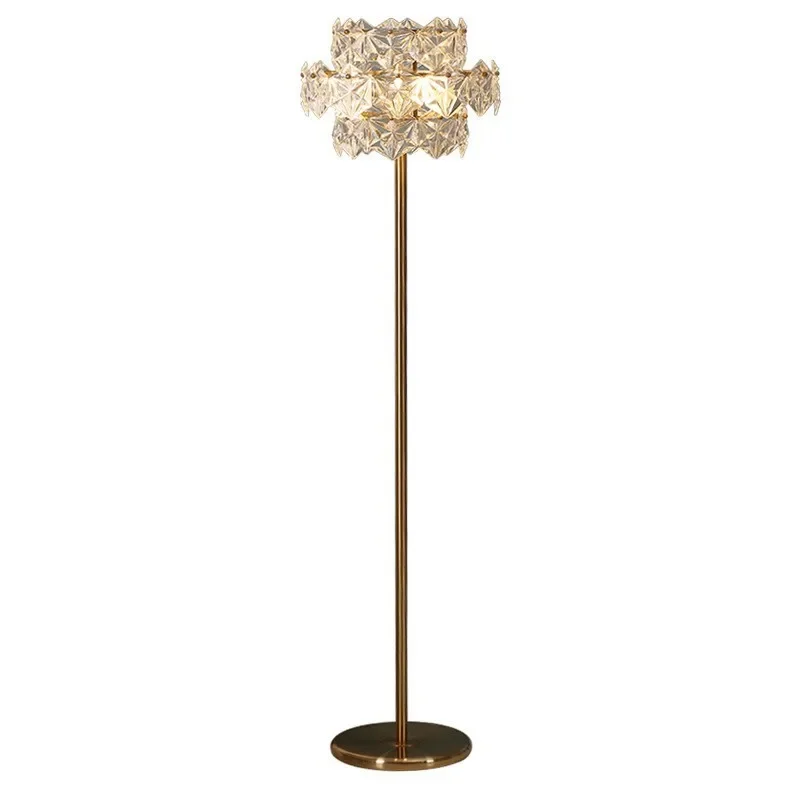 

Hotel master bedroom new light luxury crystal French Nordic ins wind bed floor lamp