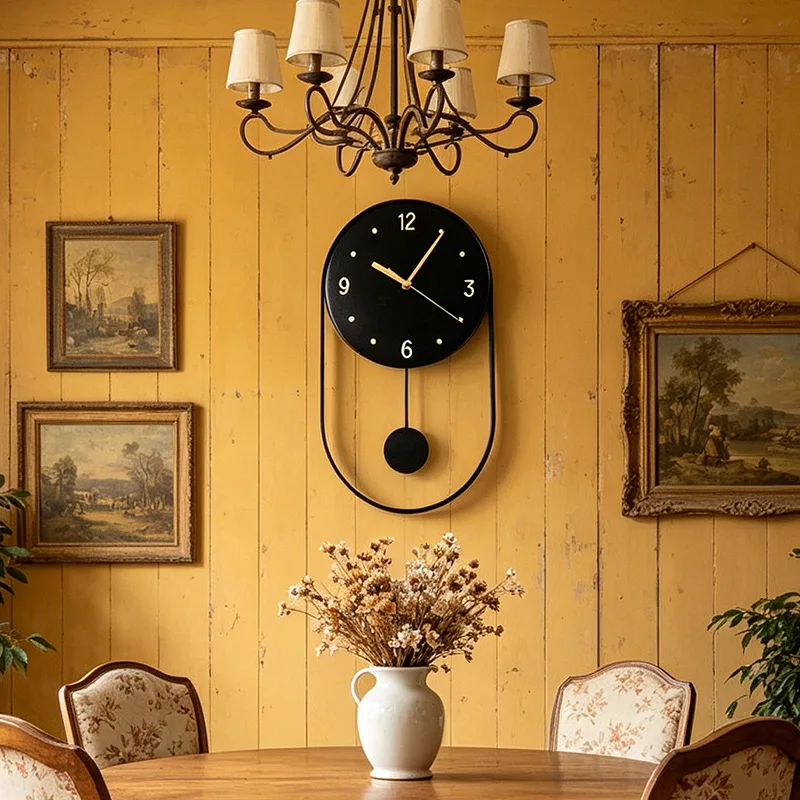 Morden Wall Clock Living Room  with Mobile Pendulum Creative Silent Wall Decoration  Home Decor