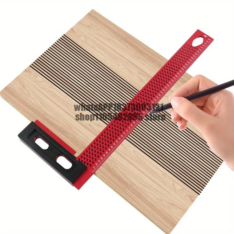 Woodworking scribing  drawing line ruler wood angle ruler aluminum alloy straight angle ruler hole woodworking tools