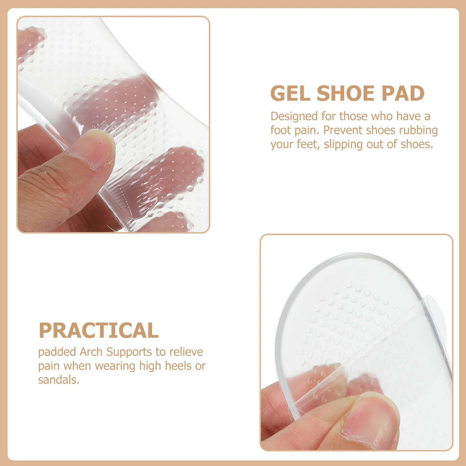 

Pain Relief Insoles Women High Heel Shoes Soft Gel Pads Arch Support Inserts Anti Slip Heel Liners Comfort Shoe Accessories