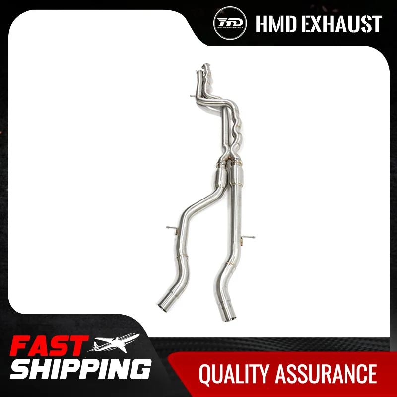 HMD Stainless Steel Exhaust System for BMW M3 M4 F80 F82 F83 Equal Length Middle Pipe With Resonator