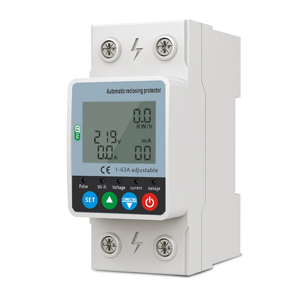 

WiFi Circuit Breaker 63A with Real Time Current Voltage and Power Monitoring and Enhanced Leakage Protection for Safe Operation