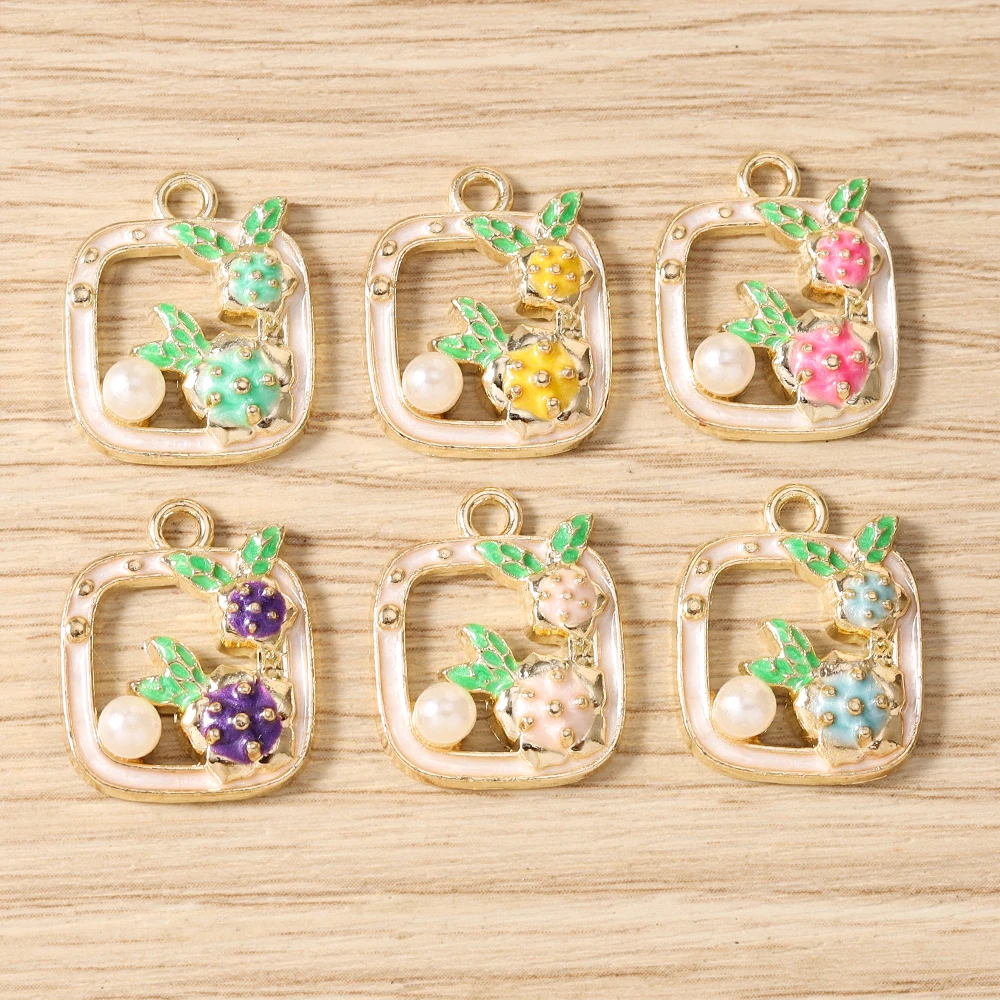 Tusember 10 Stück Emaille Mode Schöne Ölgemälde Perlen Schmetterling Blumen Anhänger Schmuckherstellung Zubehör – Detail 17