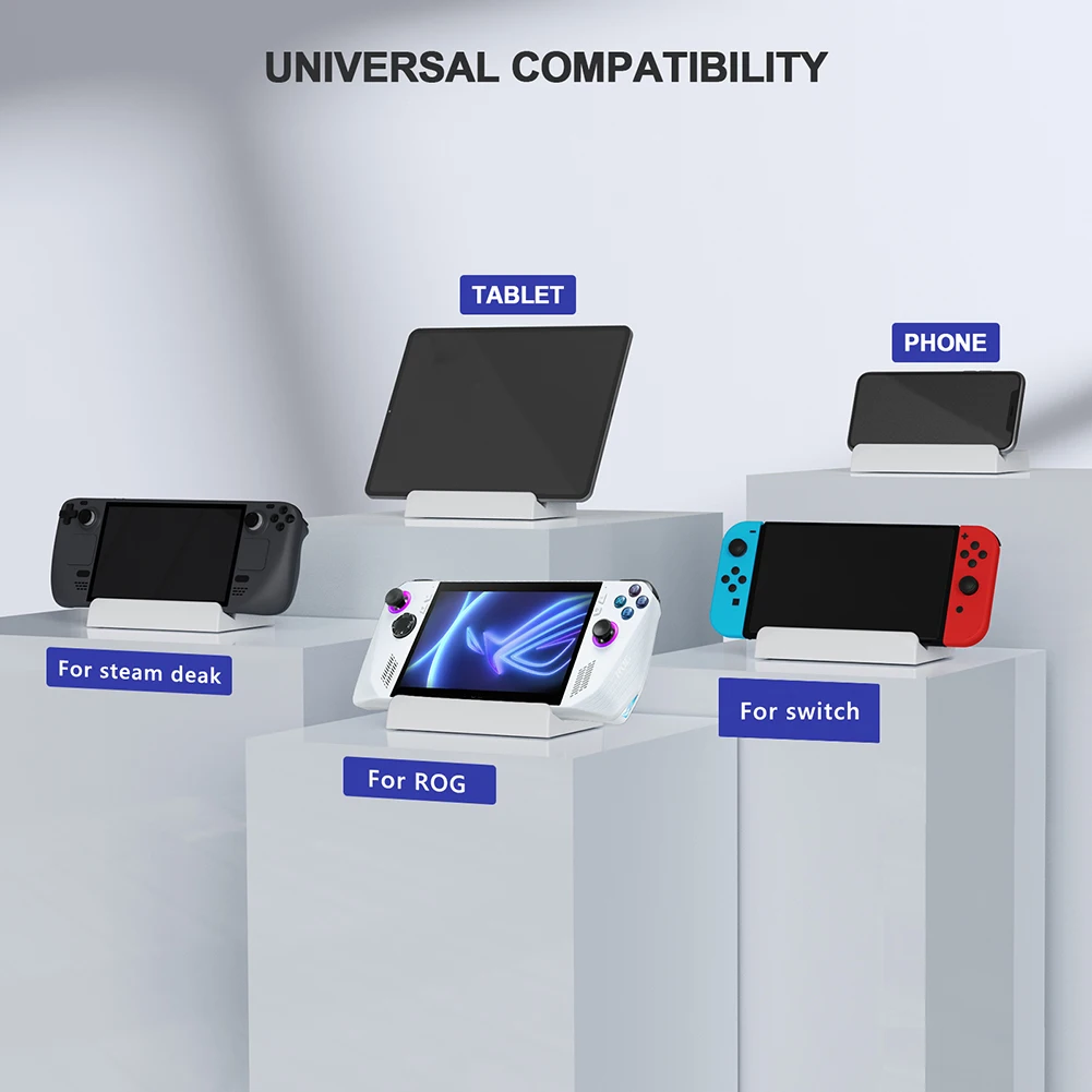 

Game Console Desktop Support with Anti-Slip Silicone Pad Portable Game Stand Adjustable Foldable for ASUS Rog Ally/Steam Deck
