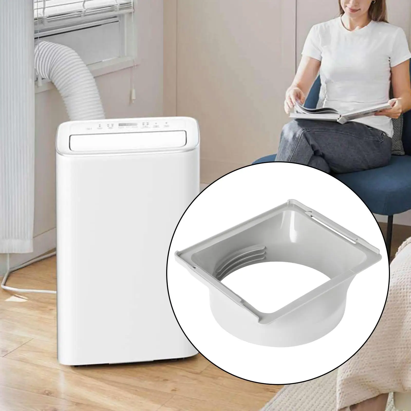 Portable Air Conditioner Exhaust Hose Connector Square Duct Extension Adapter Easy Install Repair for Window Vent Kit