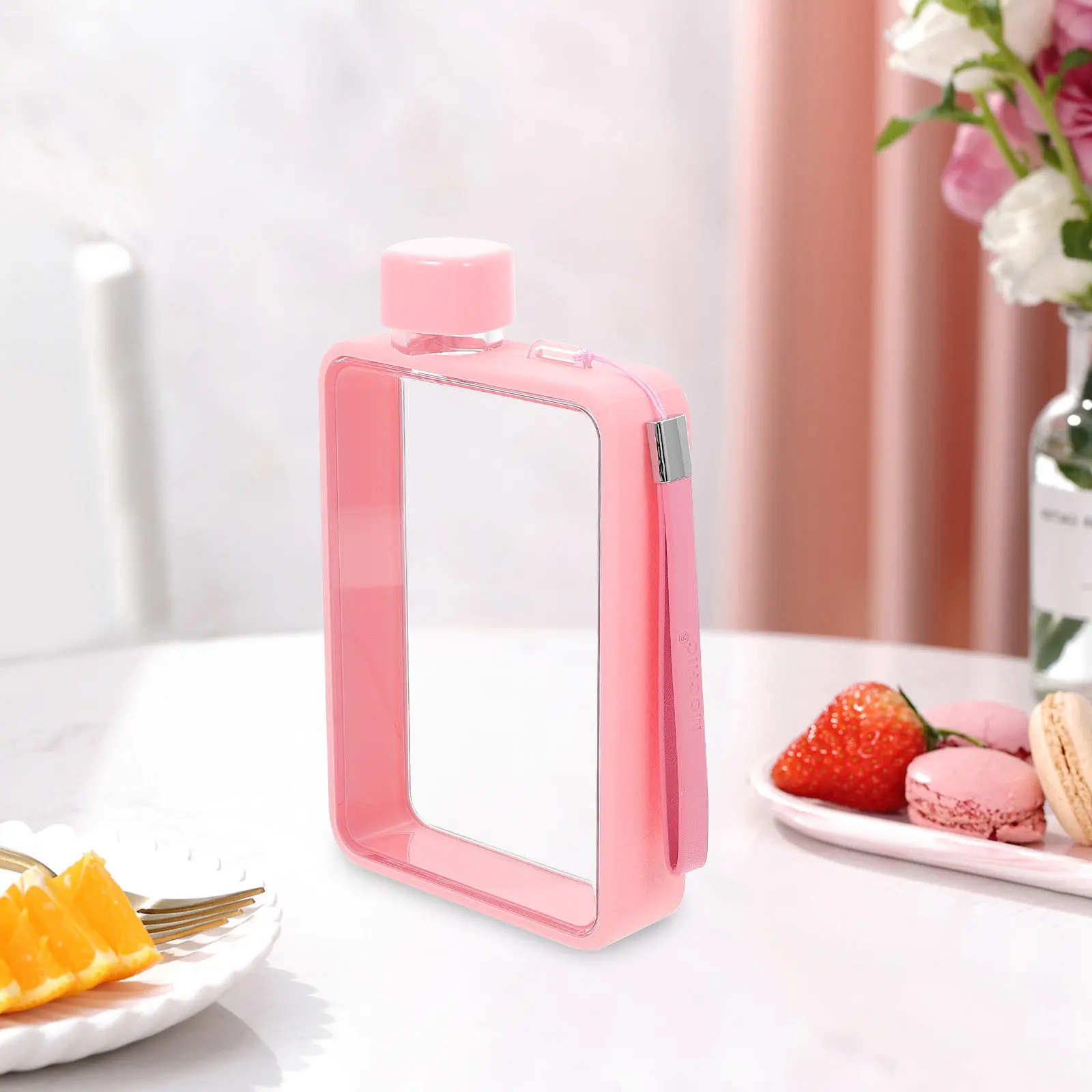 

Профессиональная плоская бутылка для воды, портативная спортивная бутылка, компактная, герметичная, из поликарбоната, аксессуар для фитнеса, для бега и пробежек