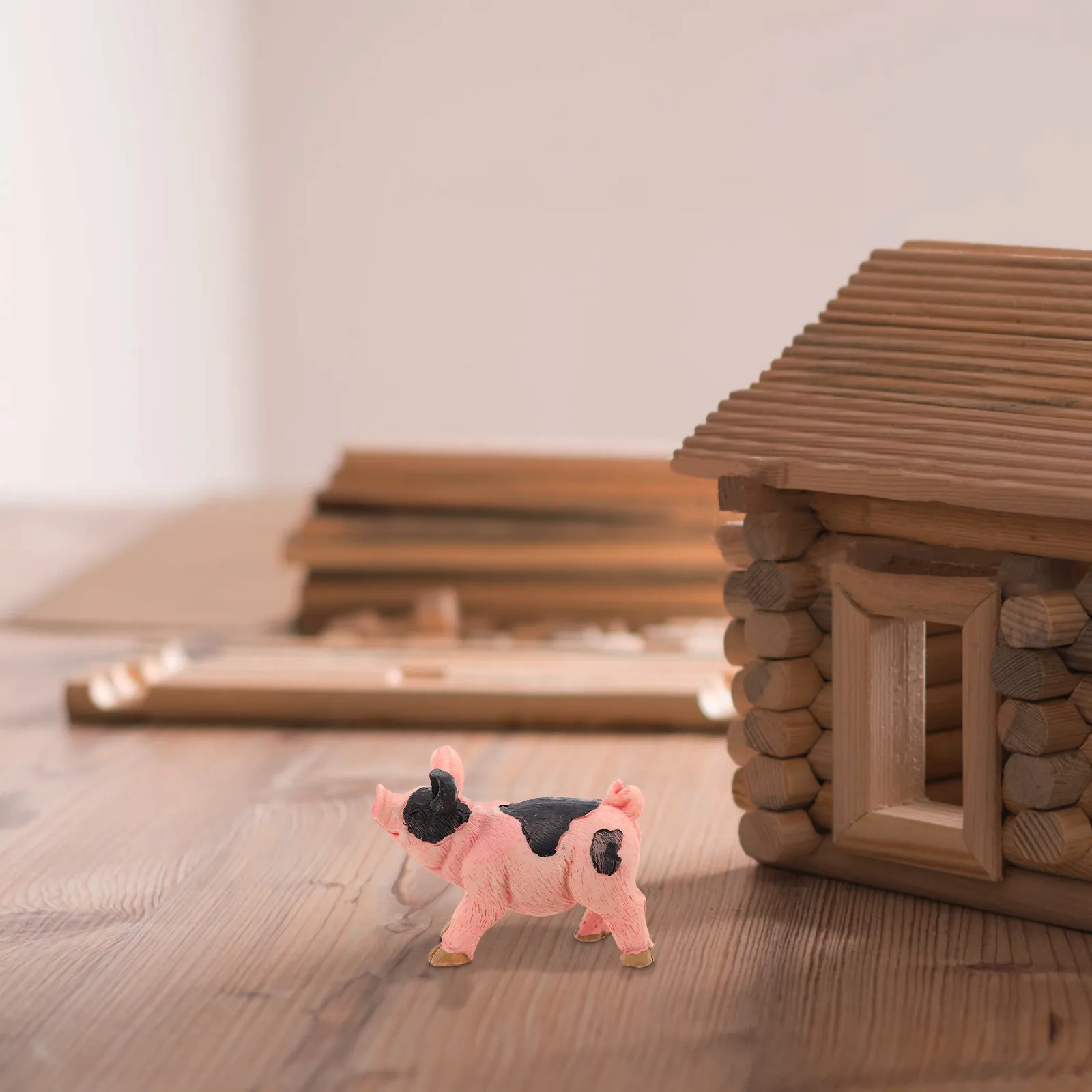 4pcs Mini Pig Ornaments Resin Small Animal Sculptures for Home Garden Desktop Fairy Landscape Decoration - view 6
