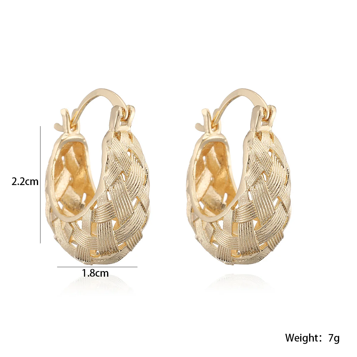GANPUP Minimalistische Metall-Mesh-Creolen für Damen Vintage Französische Mode Neue Ohrschmuck-Schmuckstücke Damengeschenk Party серьги – Detail 1