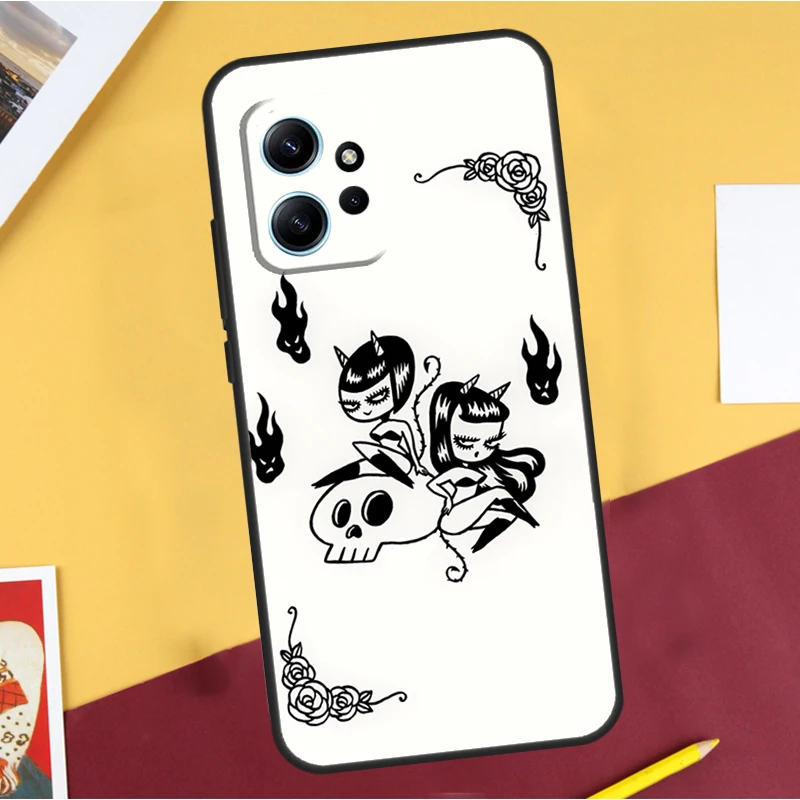 Nightmare Sassy Girl Monster Witch Case For Xiaomi Redmi 12 9A 9C 10A 10C 12C Redmi Note 11 10 8 9 12 Pro 9S 10S 11S 12S Cover