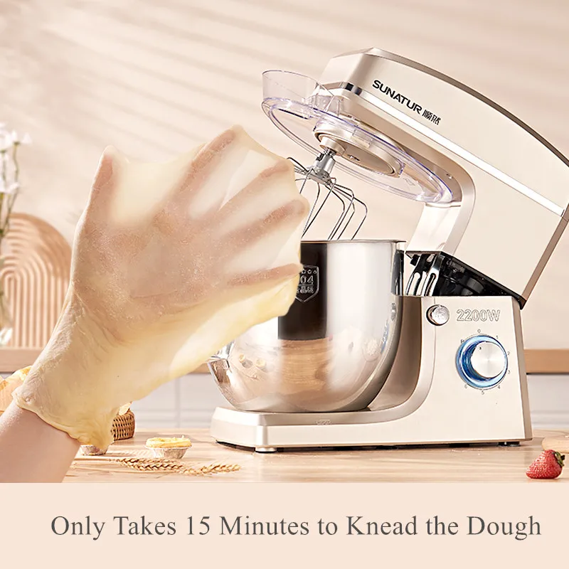 SUNATUR 10LStand Mixer Dough Kneading Planetary Proccessor Beater Machine Electric Kitchen Blender Cake Automatic Home Appliance