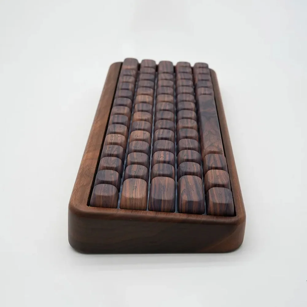 Walnut Wood Shell Mechanical Keyboard Tri-mode Wireless Hot Swap Office Keyboard RGB Custom Long Battery Life Pc Accessories