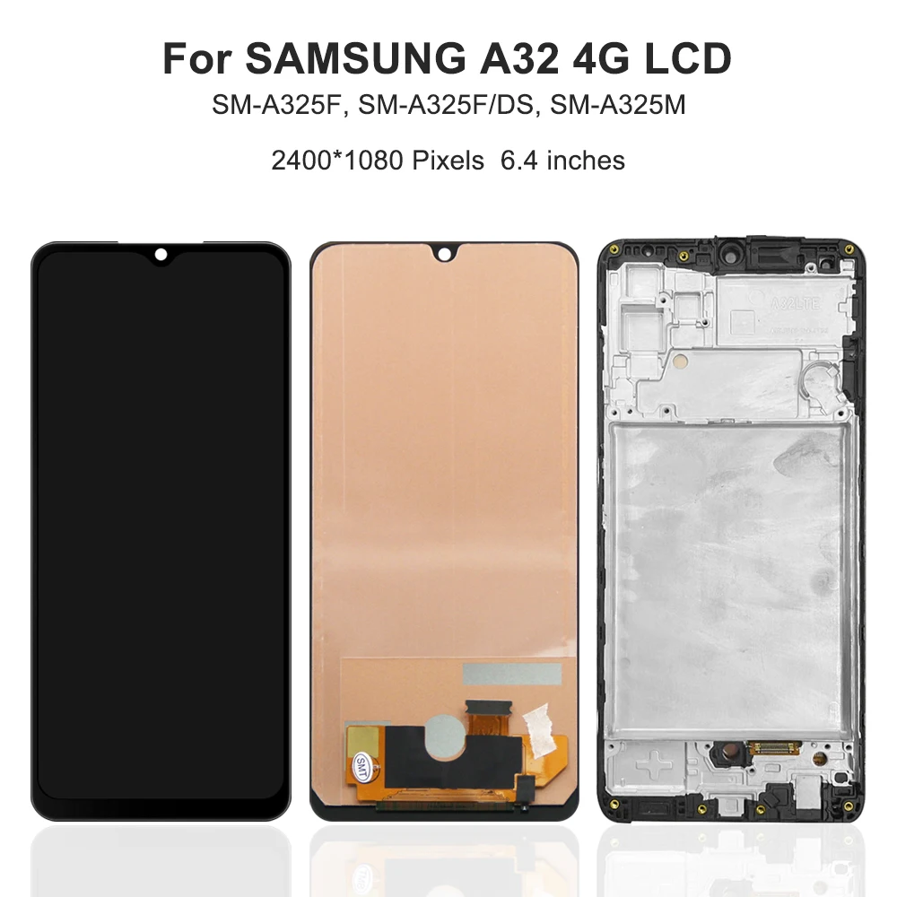 A32 A325 A325F A325F/DS Display Screen Assembly for Samsung Galaxy A32 Lcd Display Touch Screen Digitizer Assembly with Frame