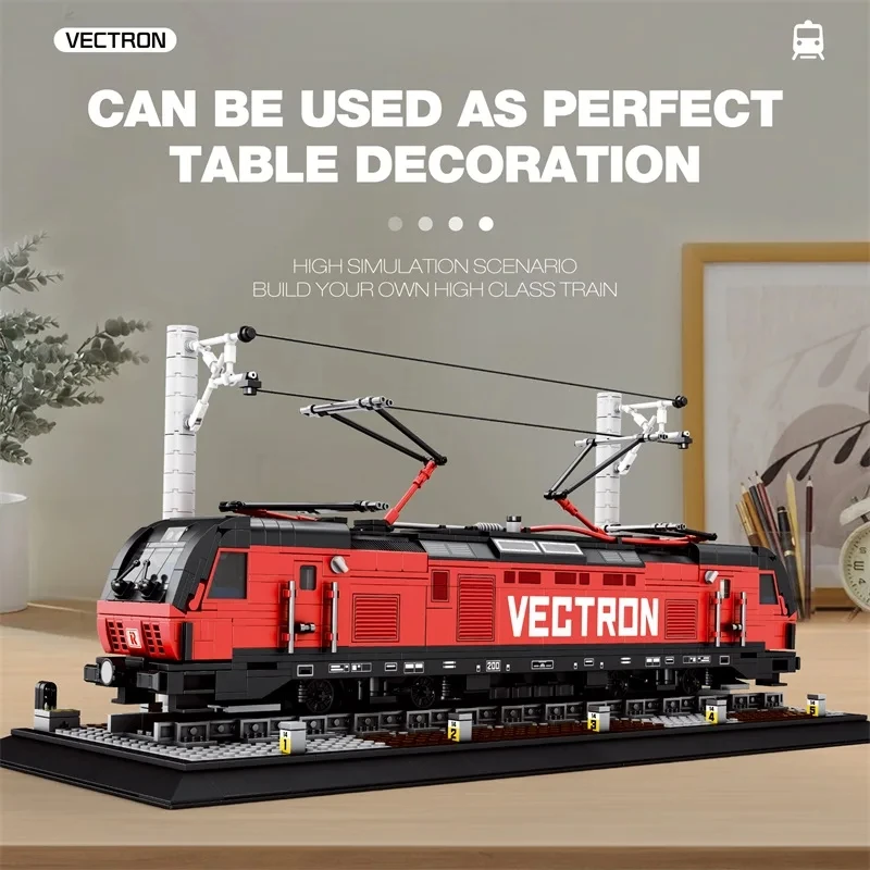 1889PCS Vectron Passenger Train Building Blocks City Transport Train Desktop Decoration Ornaments Kids DIY Toys Birthday Gifts