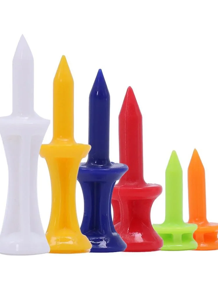 50 pièces/paquet Tees de Golf professionnels 25mm-51mm château Orange accessoire de golfeur tees de golf en plastique parfaits pour teeing la balle