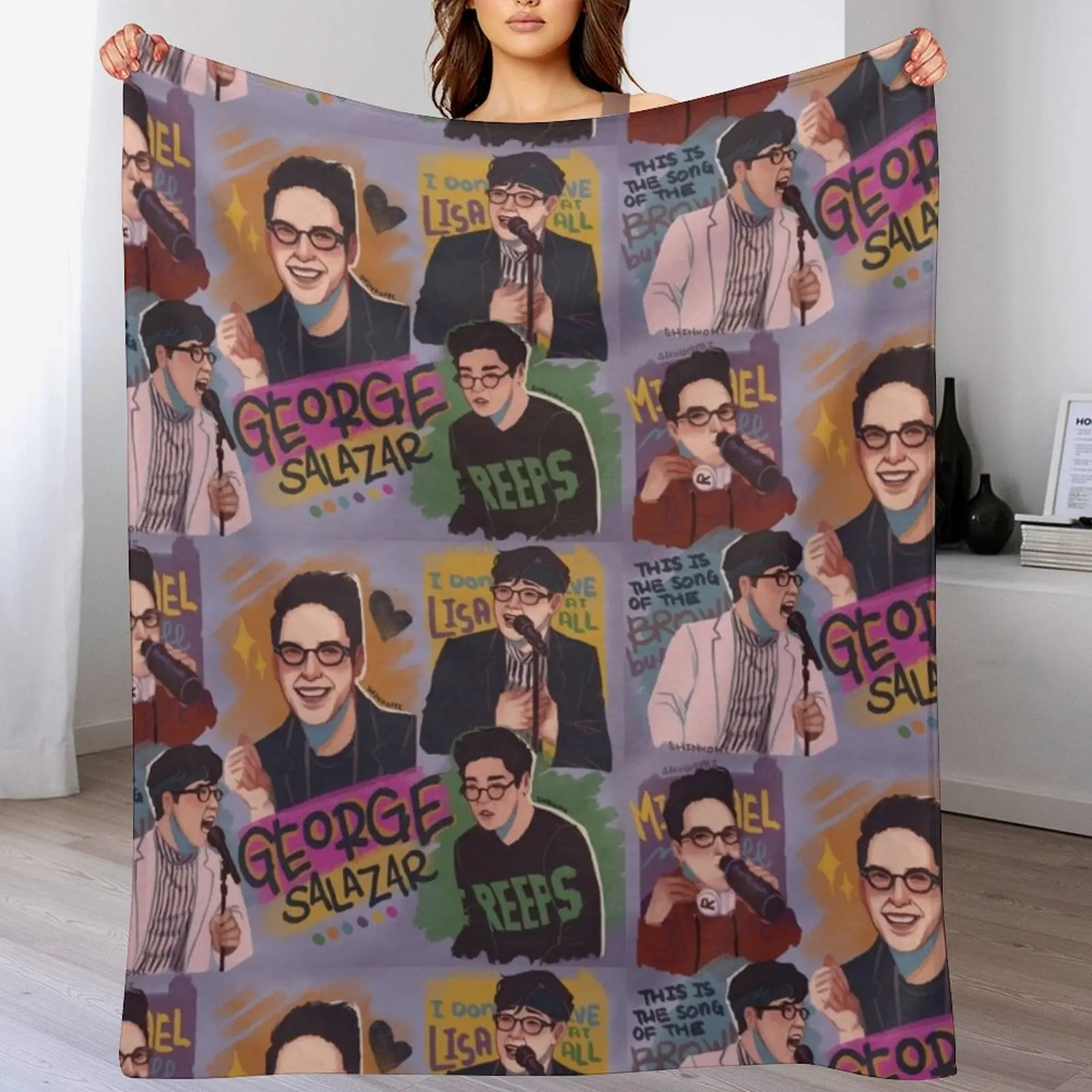 

George Salazar Throw Blanket Warm Plush Fuzzy Blanket for Living Room