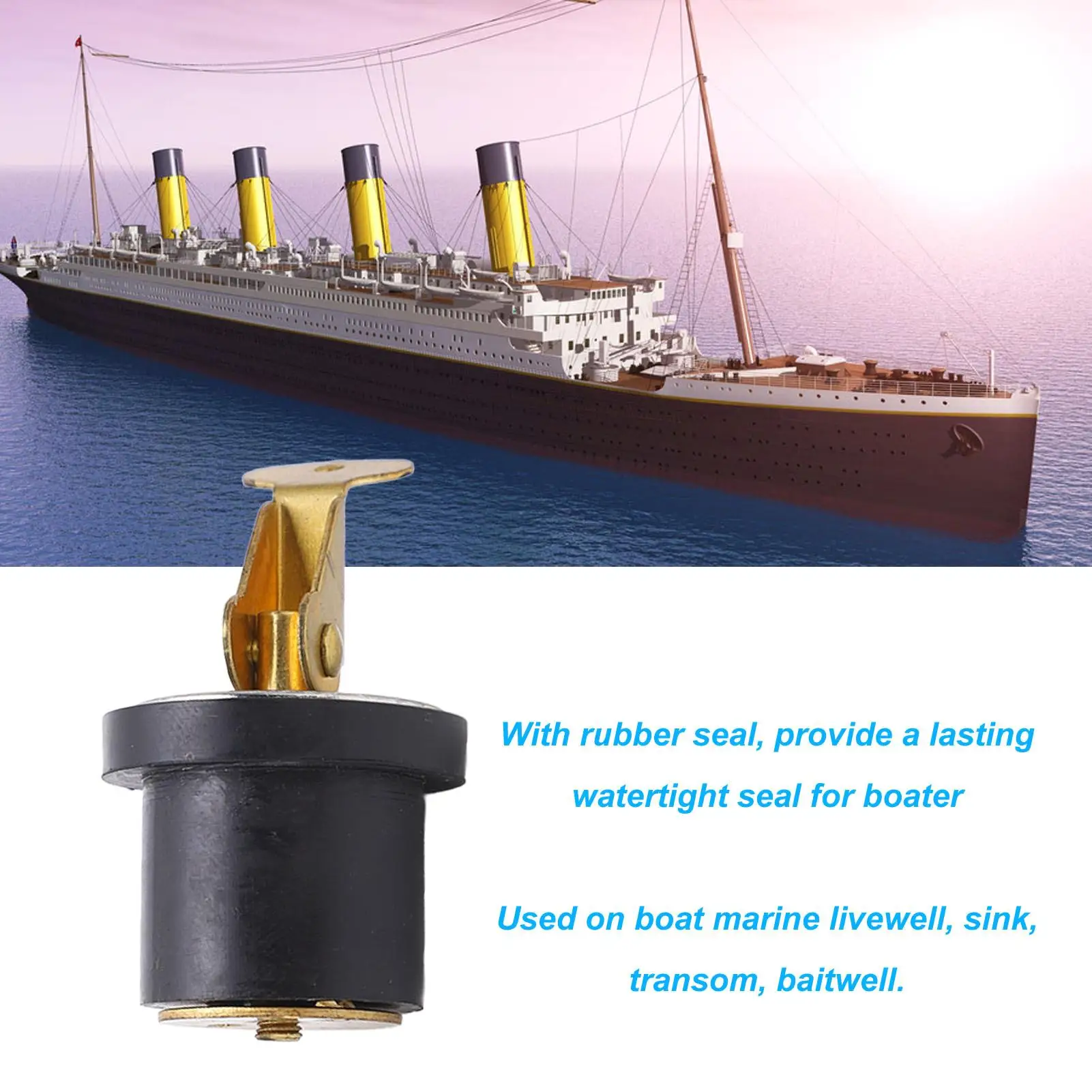 19 مللي متر النحاس ضغط قابس التصريف نوع المسمار مع سدادة مطاطية لقارب يخت الملحقات البحرية 7/8in القطر