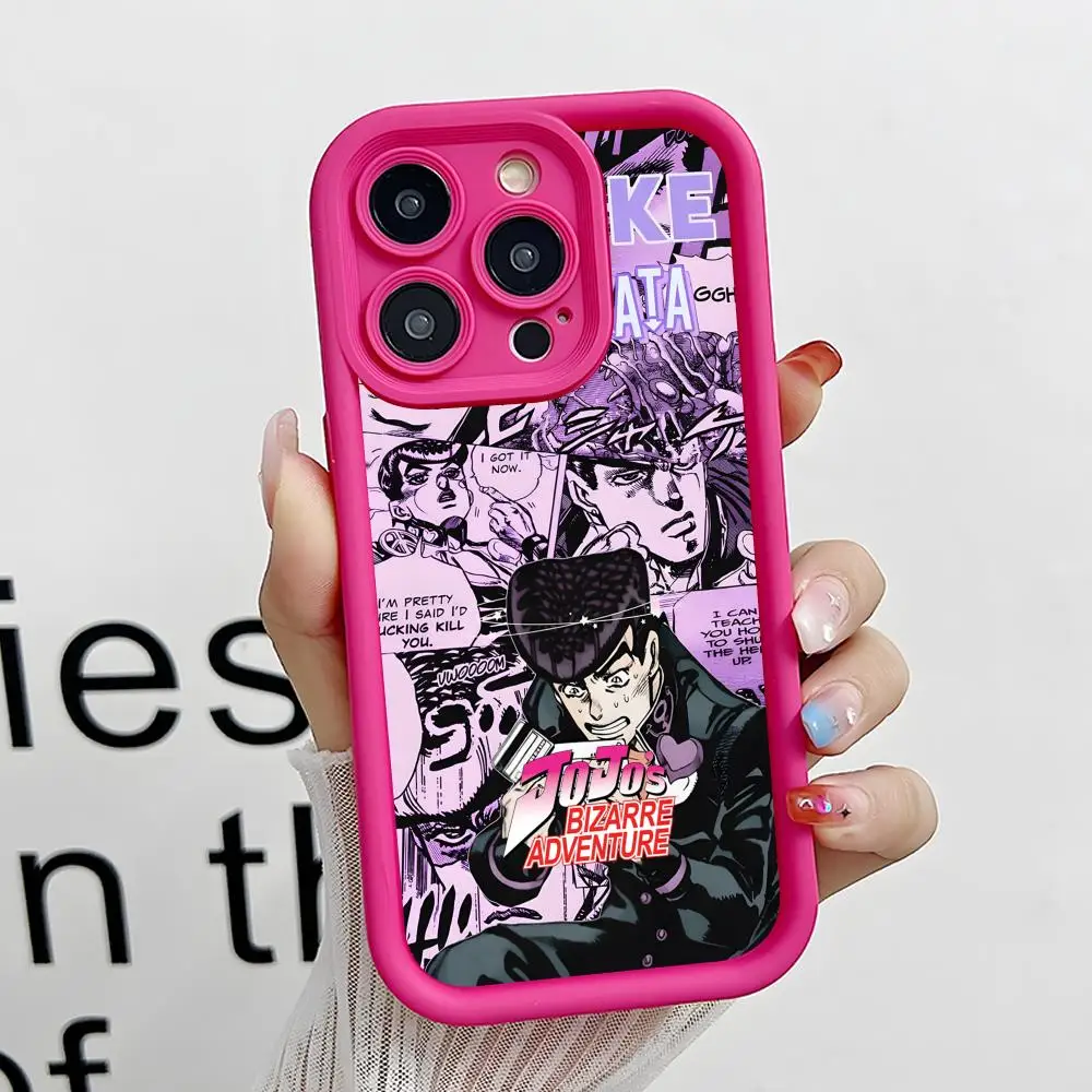 Anime JOJO Josuke Mobile Phone Case for iPhone 17 16 15 14 13 12 11 Air Pro Max Plus Thicken TPU Colorful Cover Pretty Cover