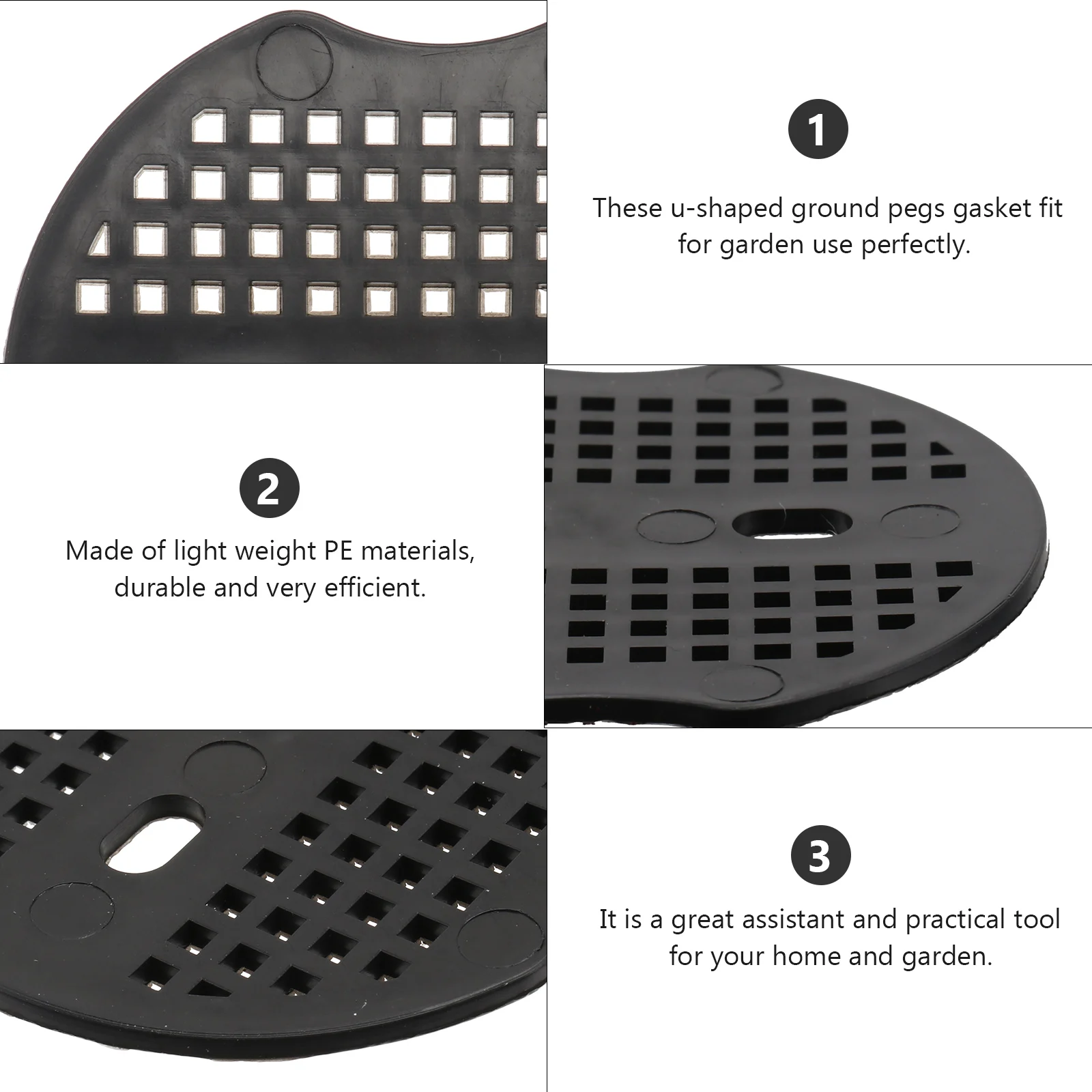 

100pcs Stakes Gasket U-Shaped PE Material Ground Pegs Lawn Stakes Gasket Landscape Fixing Black Fabric Tools