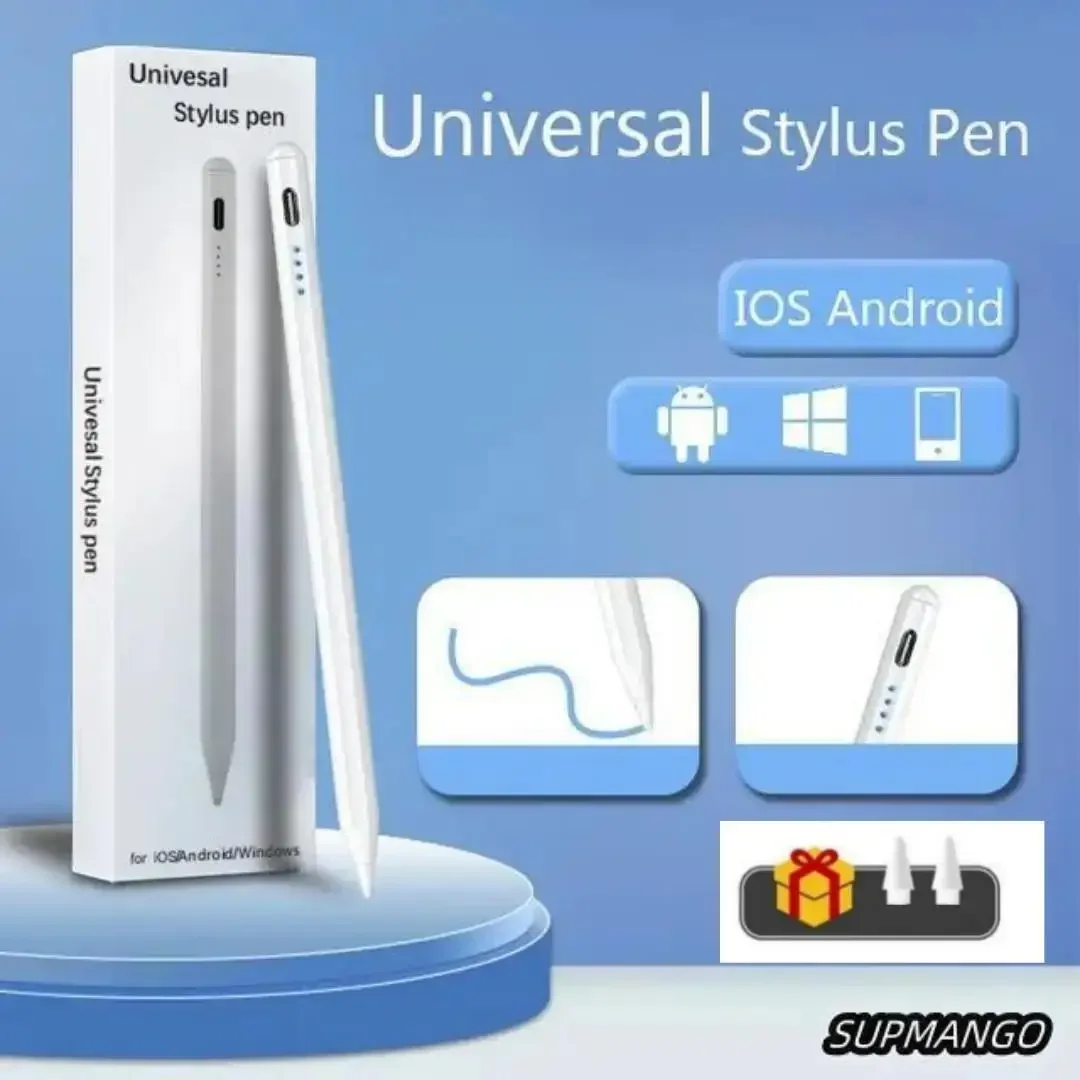 1PC White Capacitive Pen Magnetic Stylus Universal Stylus Pen Capacitive Screen Touch Pen Pencil Tablet Pen USB Charging