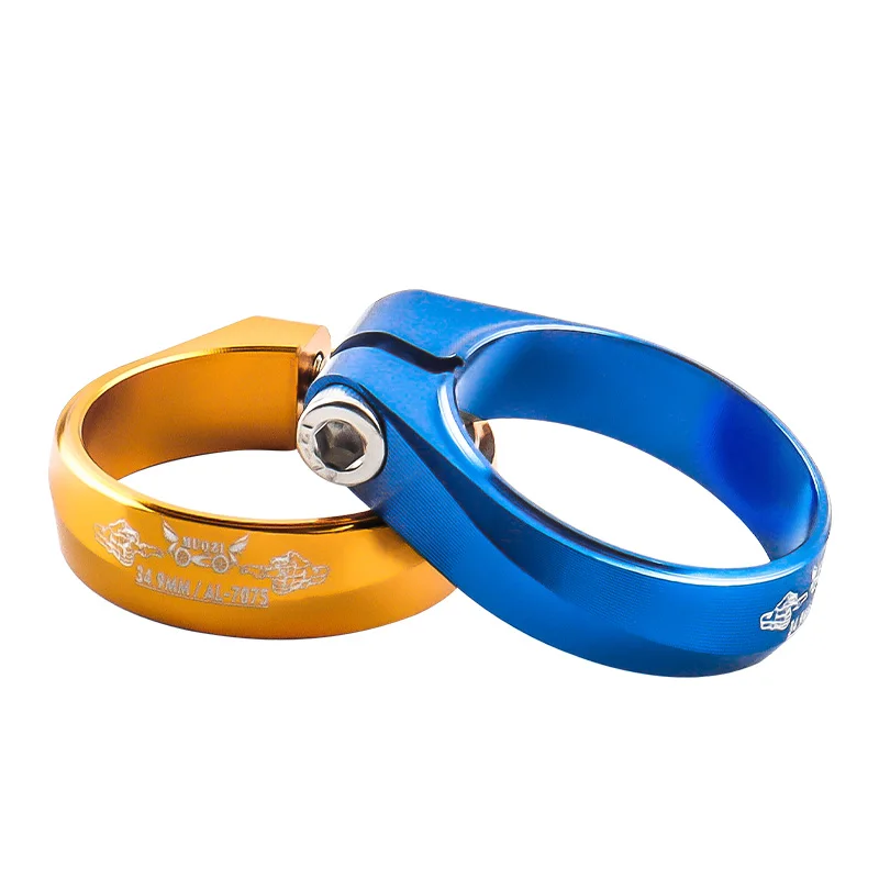 MUQZI Bicycle Seatpost Clamp 34.9mm Ultralight Aluminum Alloy Seat Tube Clip MTB Road Fixed Gear Bike Cycling Parts