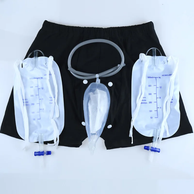 1Pc Wearable Silicone Male Urine Bag Panties Elderly Incontinence Patient Men Walking Urine  Collector Underpants Drainage Bag