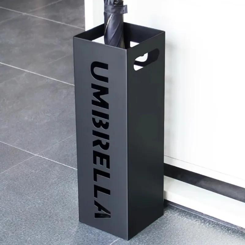 

Железное ведро для зонтов, современная металлическая подставка для зонтов, элегантный домашний полый ящик для хранения зонтов, стойка для зонтов со сливными отверстиями