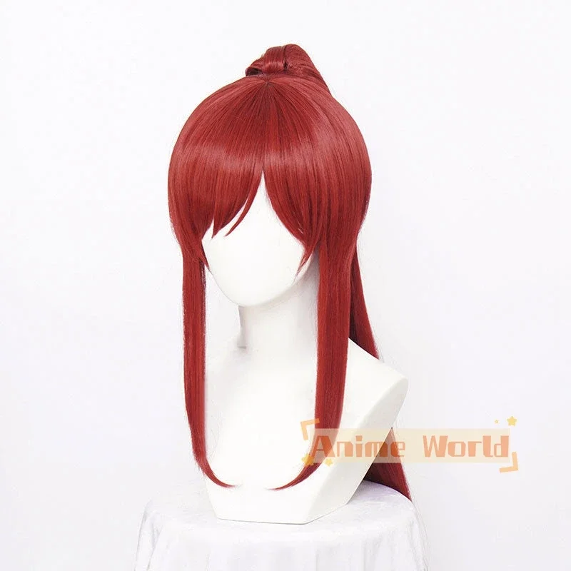 Erza Scarlet Red Cosplay Wig Halloween Synthetic Hair Heat