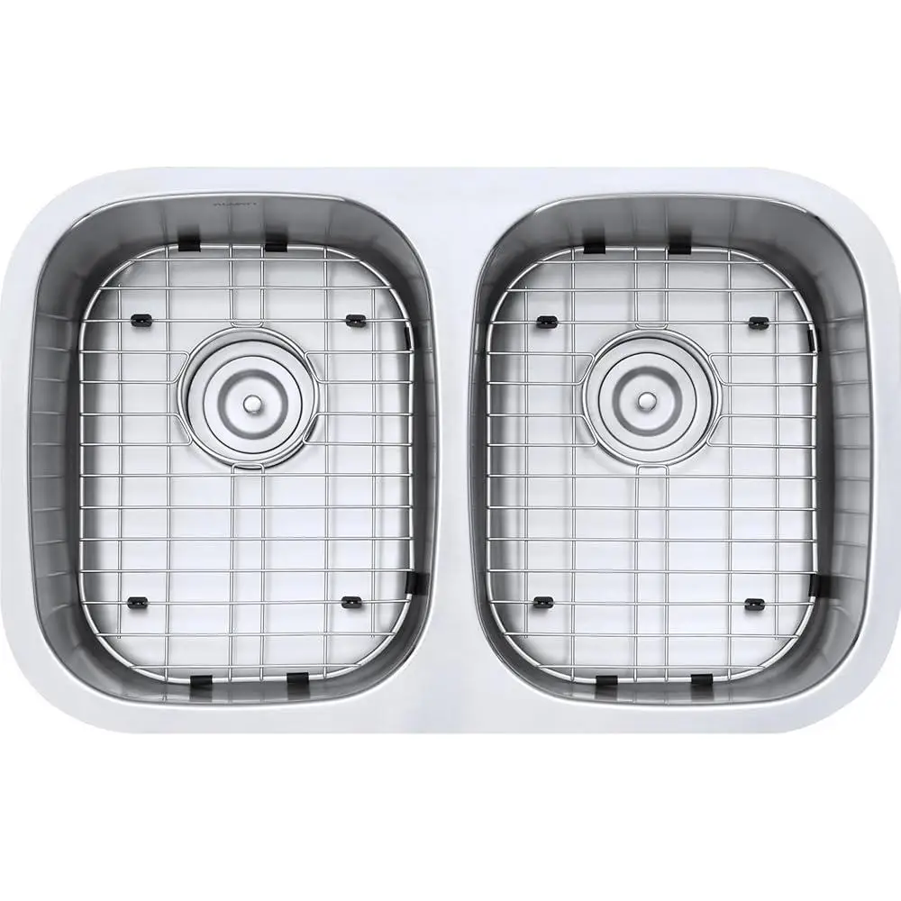 حوض مطبخ سفلي مقاس 29 بوصة، وعاء مزدوج 16 مقياس من الفولاذ المقاوم للصدأ، حوض عميق عازل للصوت، لمسة نهائية تجارية مصقولة