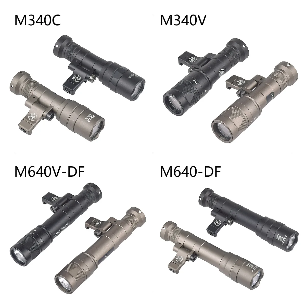 التكتيكية Surefire M340 M640 DF M600 SF مصباح يدوي M340V Led كشاف ضوء 20 مللي متر Picatinny السكك الحديدية M LOK جبل الادسنس الصيد بندقية مصباح