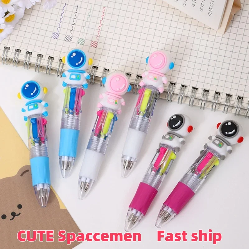 

10Pcs/Lot Cute Astronauts 4 Color Mini Ballpoint Pen Cartoon Space Men Ball Pens Unicorn Multi-color Pen Gift School Stationery