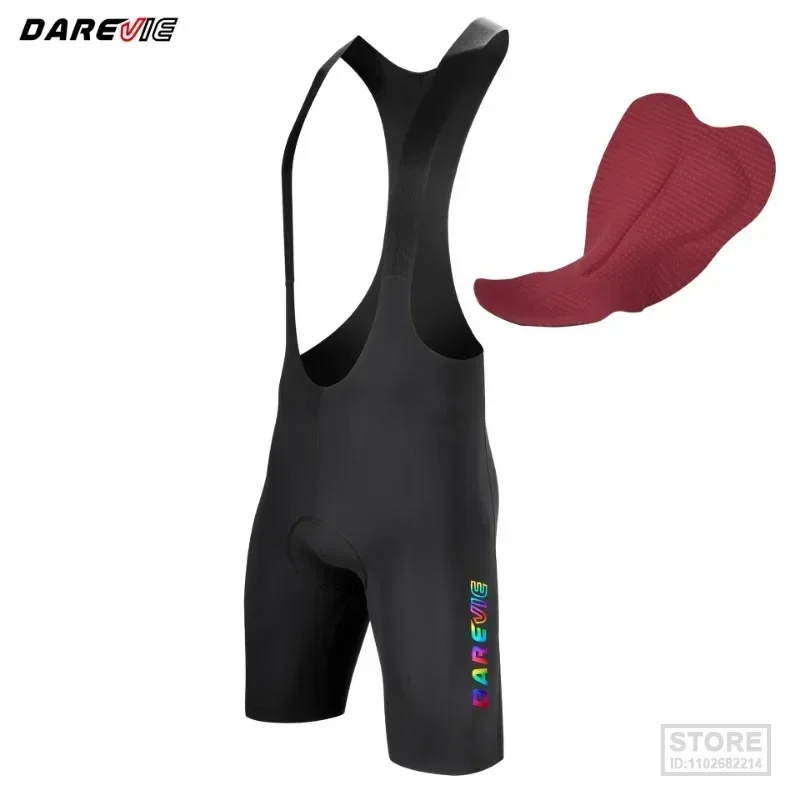 DAREVIE Cycling Bib Shorts 2024 Seamless One-piece Men\'s Bretelle No Leg Gripper Soft Men Pro 7H Ride