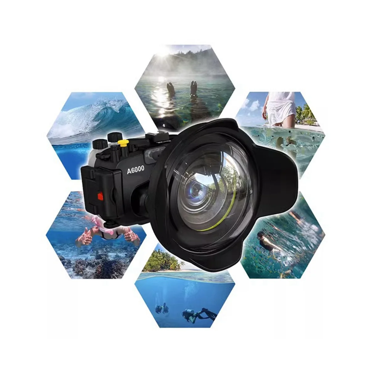 For SLR Camera 67mm Portable Waterproof Wide Angle Dome Port Lens Housing Case Underwater Diving Parts,20.8x19x8.3cm