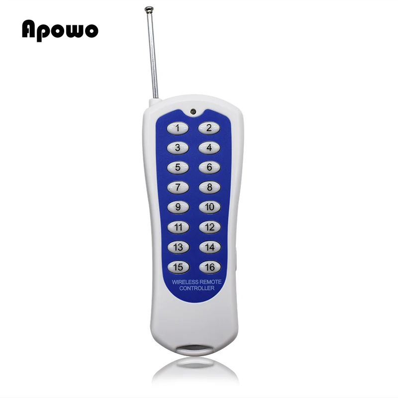 16 Channel 16 Buttons Key RF LED light Wireless Remote Controller / Radio Controller/Transmitter Receiver Fittings 433mhz