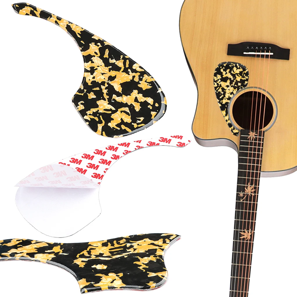 Guitar Pickguard Self Adhesive Guitar Pick Guard Scratch Plate for Folk Acoustic Guitar Long Waterdrop Shape PVC