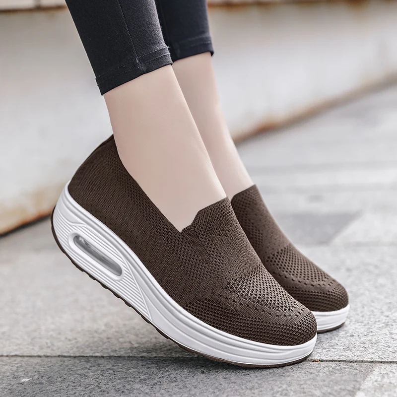 2025 Women's Fashion Casual Sneakers Breathable Mesh Air-Cushioned Summer Shoes Comfortable Heightening Female Footwear 35-42