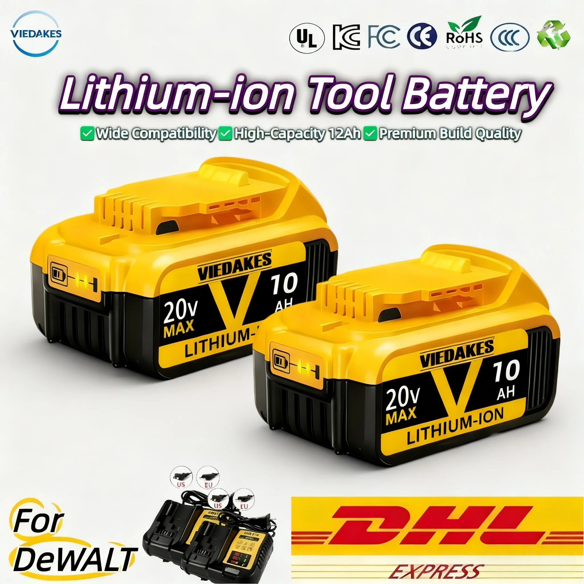 

✅20V 12Ah Battery for DeWalt Power Tools DCF887 DCG405 DCD791 DCF922 20V Lithium Battery Replacement⚡very good tool battery