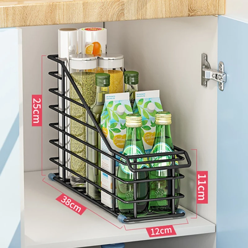 

1PCS Kitchen Shelf Under The Sink Organizer Cupboard Storage Rack Lid And Spice Jar Organizer For Kitchen Counter