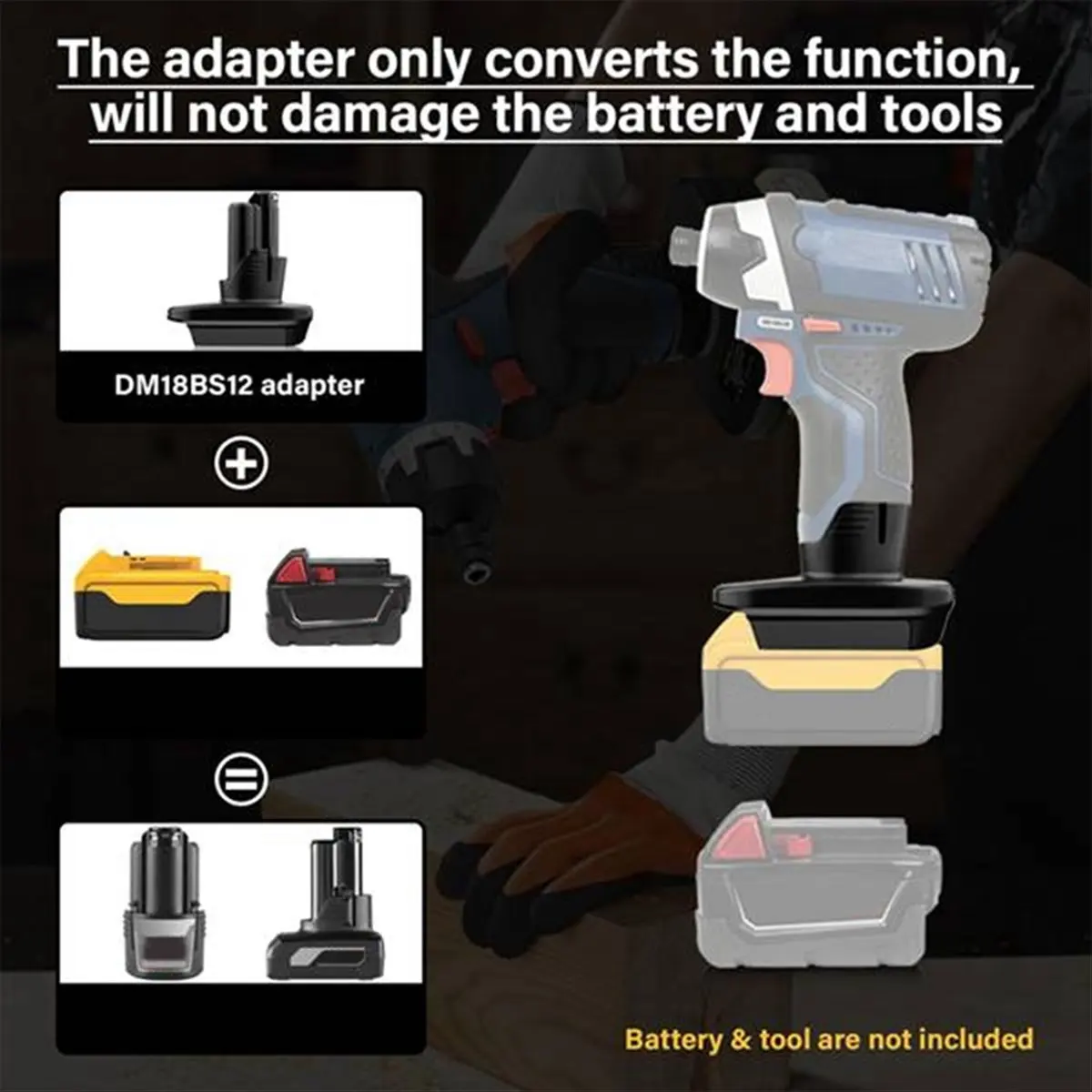 AA14 For / 18V 20V Battery Adapter Convert to for 12V Cordless Power Tools Battery Converter