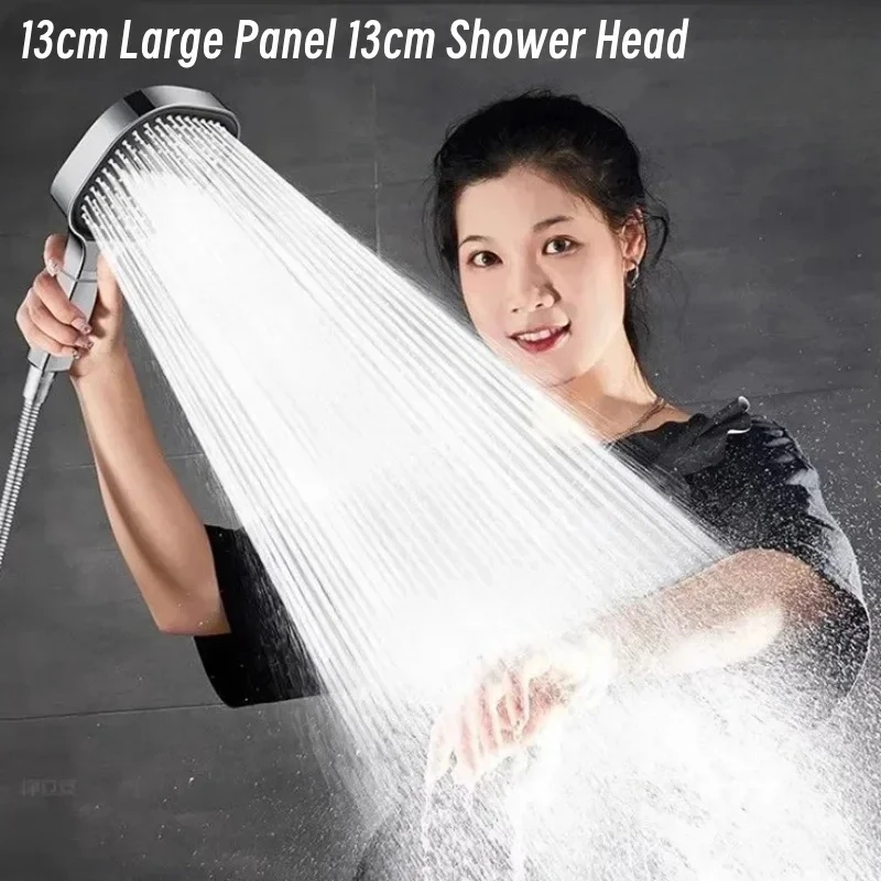 

13Cm Large Panel 3 Modes High Pressure Massage Shower Head With Filter Element Bathroom Accessories New