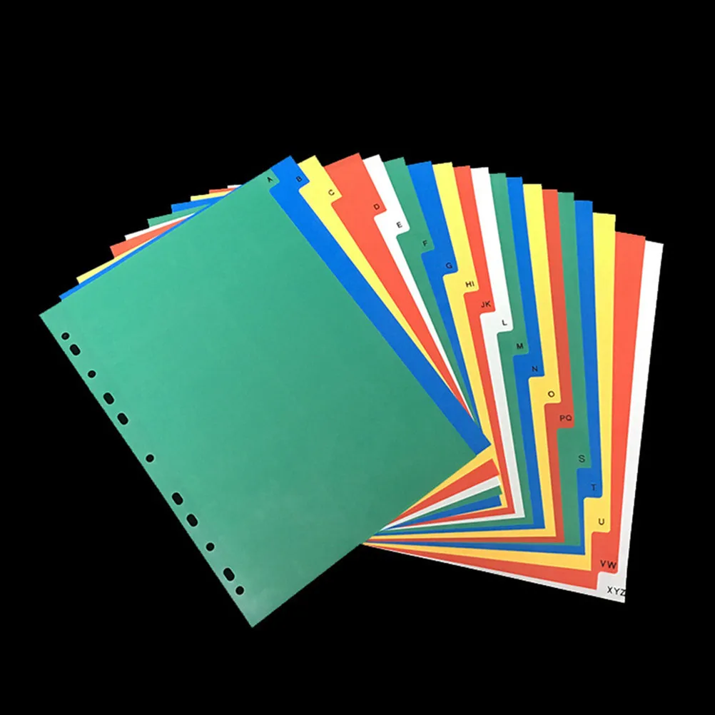 40Pcs A4 Assorted Color Tab Dividers Insertable Index Pages Eco-Friendly Paper Non-Bendable for Binder Organization Fast