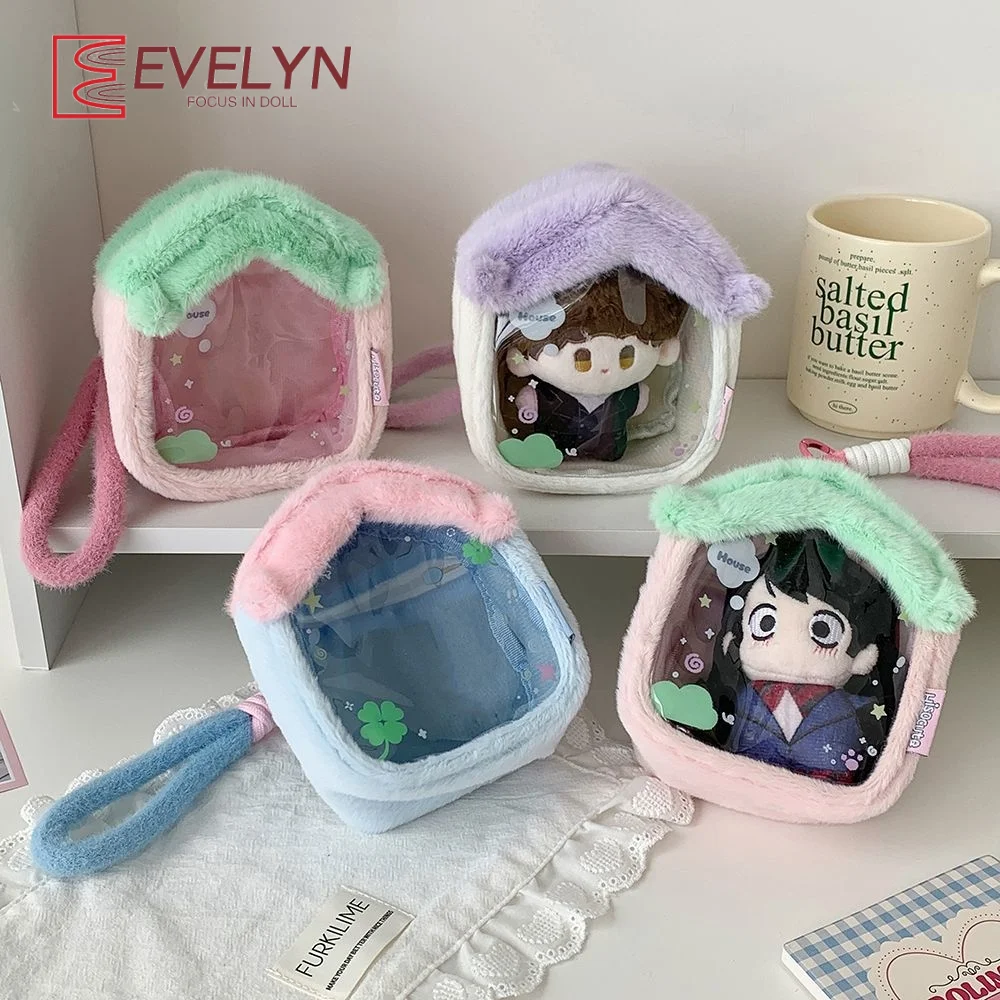 إيفلين فتاة القلب الكرتون أفخم منزل دمية حقيبة التخزين ثلاثية الأبعاد نزهة منزل صغير حمامات الشمس حقيبة طالب قلادة دمية حقيبة #6