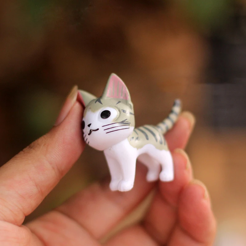 1pc 4cm PVC  Cheese cat miniature figurines toys cute lovely Model Kids Toys