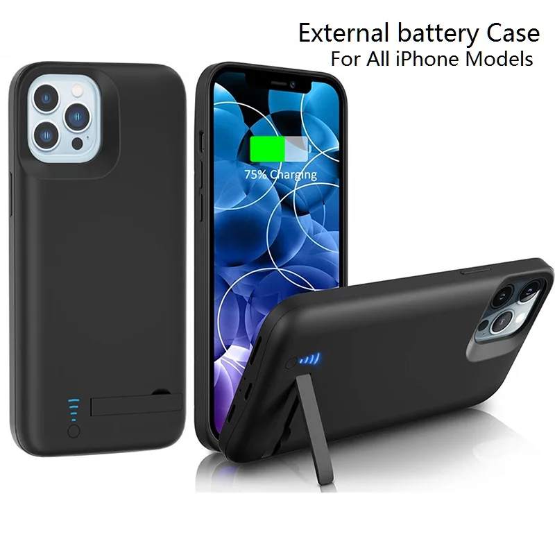 

Smart Battery Charger Case For iPhone 13 12 11 Pro Max Mini 6 6s 7 8 Plus SE 2020 XR XS Max external battery Charging Power Bank